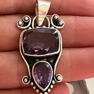 925 Sterling Silver Amethyst Pendant